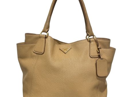 PRADA Hand Bag Leather BEG Vitello Daino Shoulder Bag Online Sale