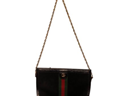 GUCCI Clutch Bag Stripe Suede BLK OPHIDIA CHAIN Online Sale