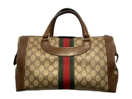 GUCCI Boston Bag OS Monogram Cotton CRM GG supreme boston vintage Sale