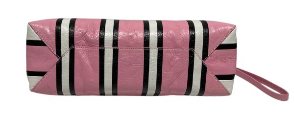 BALENCIAGA Bag OS Stripe Leather PNK Pink Balenciaga Lambskin Supply