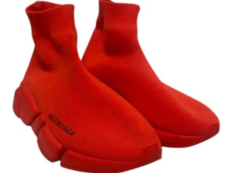 BALENCIAGA Hi-Sneakers US 8 Cotton RED Knit Fabric Speed 2.0 Red Cheap