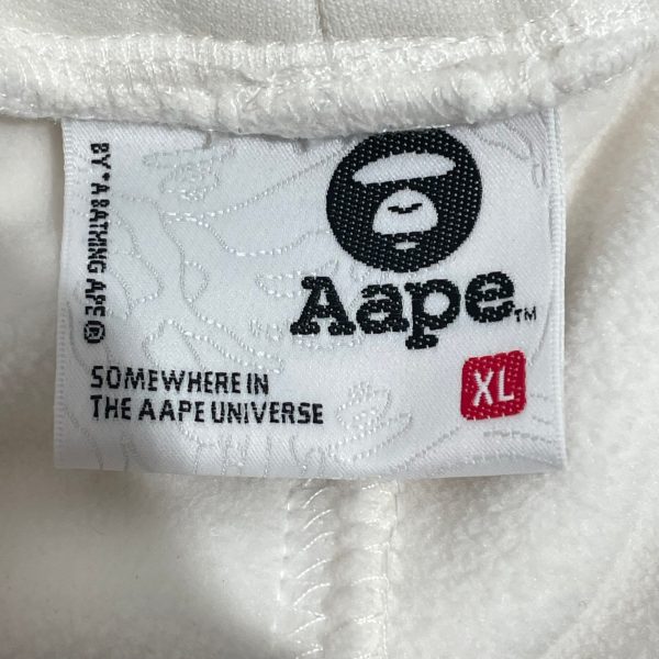 AAPE BY A BATHING APE Straight Pants XL Cotton WHT MOONFACE MONOGRAM Discount