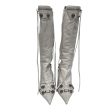 BALENCIAGA Long Boots EU 36 Leather WHT WHITE CAGOLE LABSKIN LONG BOOT Hot on Sale