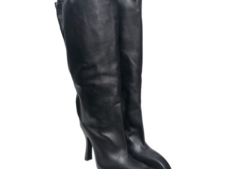 BALENCIAGA Boots EU 35 Leather BLK knee high falkon boot Fashion