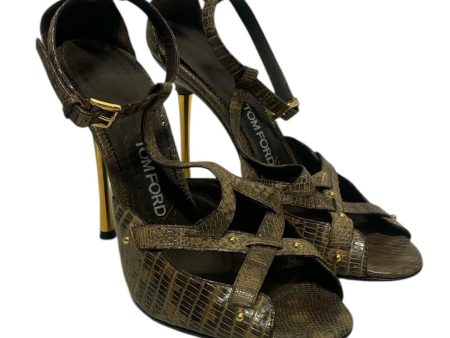 TOM FORD Heels EU 38.5 Animal Pattern Leather KHK  Online Sale