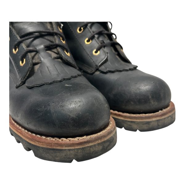 CHIPPEWA Boots US 11 Leather BLK STEEL TOE Fashion