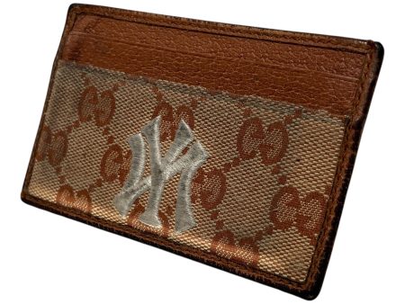 GUCCI Bifold Wallet Monogram BRW yankees Fashion