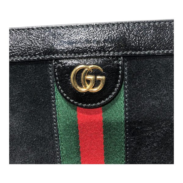 GUCCI Clutch Bag Stripe Suede BLK OPHIDIA CHAIN Online Sale