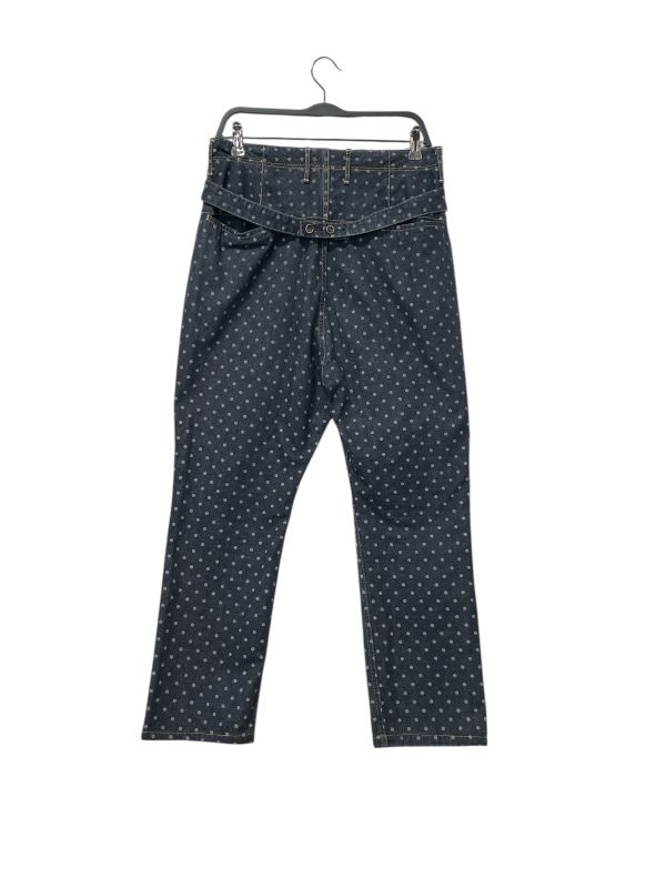 KAPITAL Straight Pants 2 Denim BLU Polka Dot button fly Online now