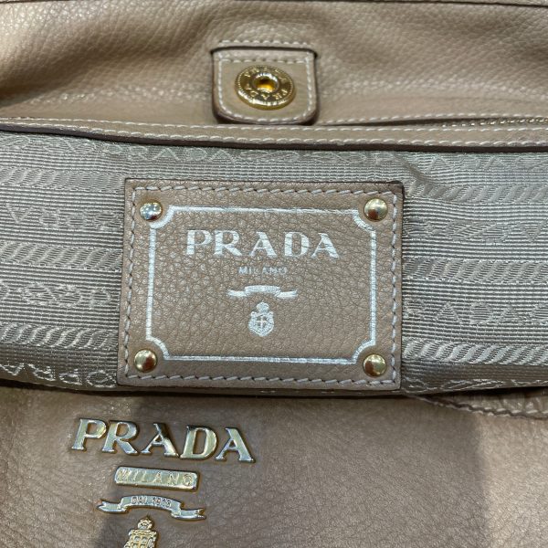 PRADA Hand Bag OS Leather BEG Signature Shoulder Online Hot Sale