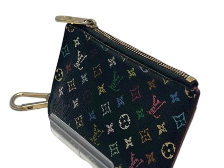 LOUIS VUITTON Wallet Monogram Leather BLK rainbow Online now