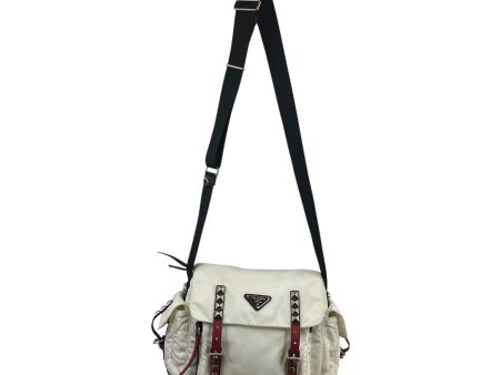 PRADA Bag Nylon WHT Studded Fashion