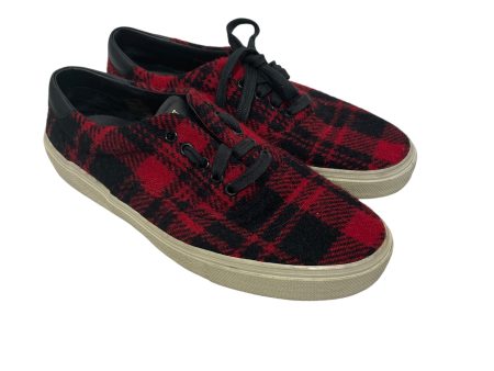 SAINT LAURENT Low-Sneakers US 10 Plaid Cotton RED  Fashion