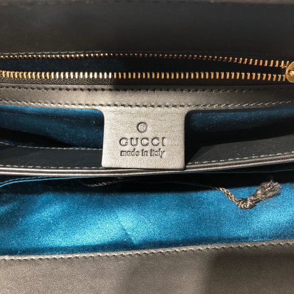 GUCCI Clutch Bag Stripe Suede BLK OPHIDIA CHAIN Online Sale