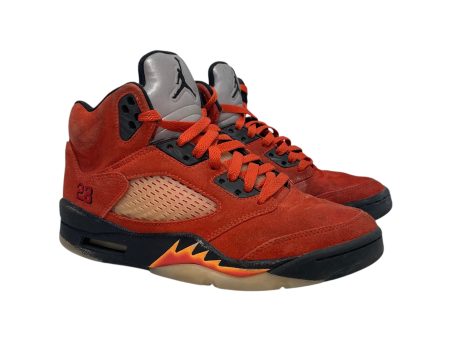 NIKE Low-Sneakers US 7.5 Leather RED Jordan 5 Sale