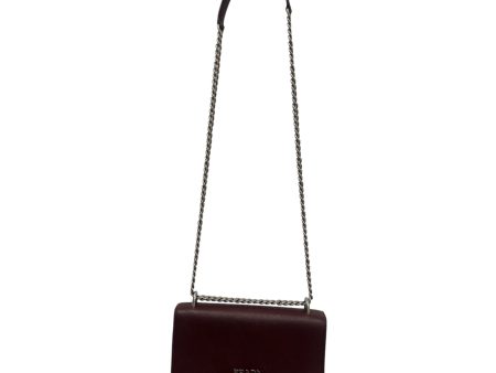 PRADA Cross Body Bag M Leather BRD PRADA MILANO MAROON on Sale