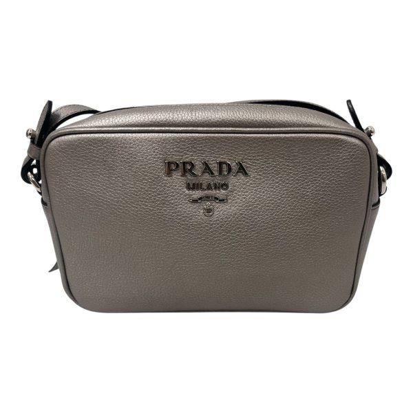 PRADA Cross Body Bag OS Leather SLV SILVER SAFFIANO LEATHER Online now