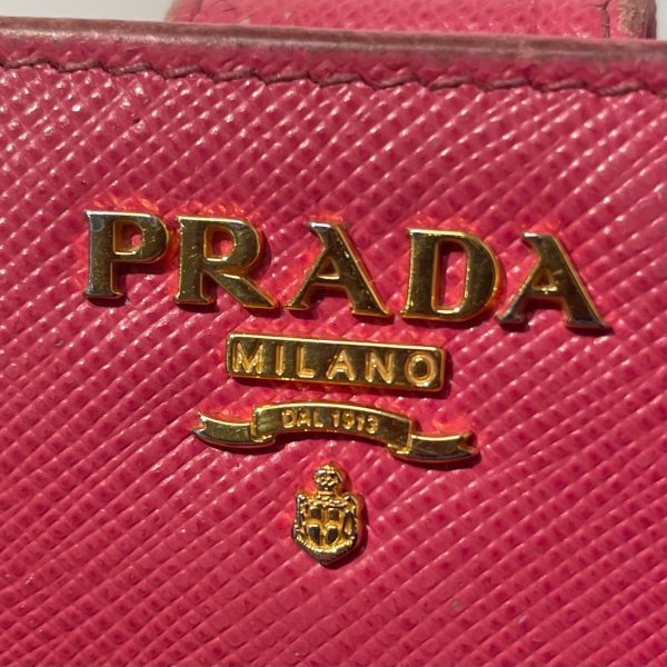 PRADA Bifold Wallet Leather PNK SAFFIANO LEATHER Online Sale