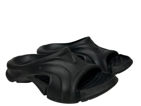 BALENCIAGA Sandals EU 38 BLK Mold Slides Discount