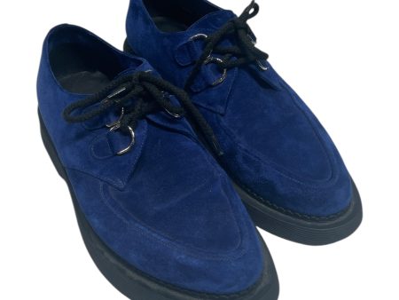 SAINT LAURENT Loafers EU 42 Suede BLU  on Sale