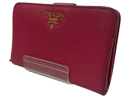 PRADA Bifold Wallet Leather PNK SAFFIANO LEATHER Online Sale