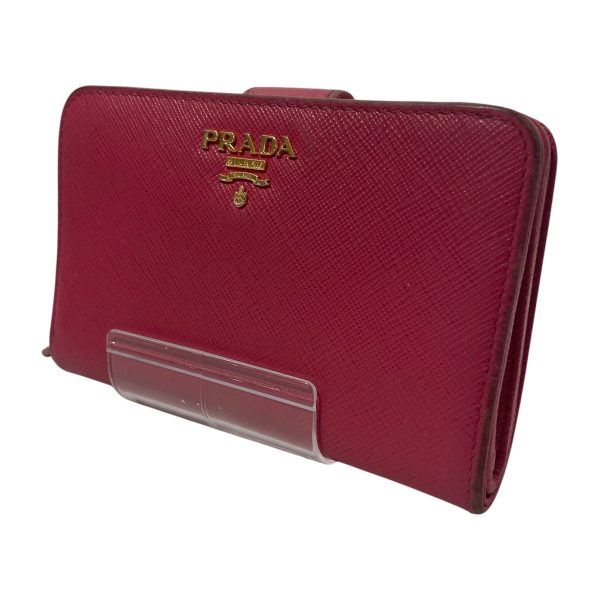 PRADA Bifold Wallet Leather PNK SAFFIANO LEATHER Online Sale