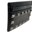 VALENTINO GARAVANI Wallet OS Leather BLK ROCKSTAR STUDDED CARD HOLDER Online Sale