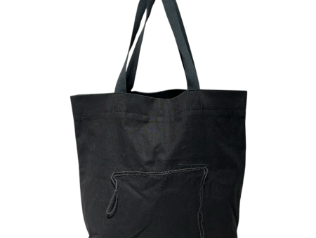 YOHJI YAMAMOTO Tote Bag Cotton BLK FRINGE SIGNATURE LOGO For Sale