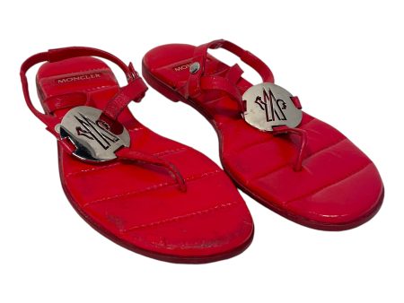 MONCLER Sandals US 7 Leather RED  on Sale