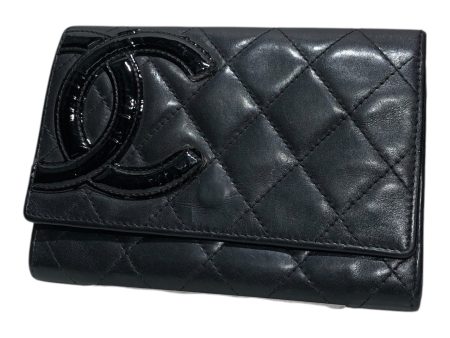 CHANEL Wallet Leather BLK cambon quilted flap Cheap