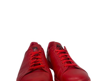 RAF SIMONS adidas Low-Sneakers US 10 Leather RED  Cheap