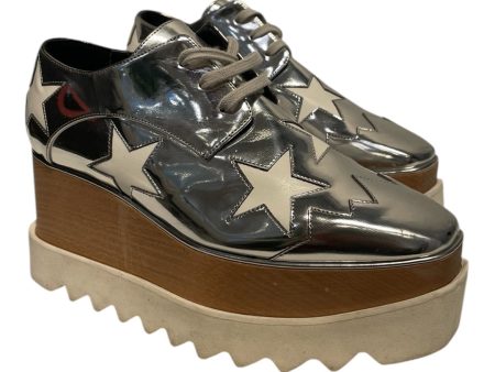 STELLAMcCARTNEY Dress Shoes EU 36 All Over Print Leather SLV Platform WHT STAR PTTRN SLVR LACE SHOE Discount