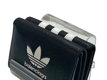 BALENCIAGA Trifold Wallet S Leather BLK tri fold balenci adidas Online Hot Sale