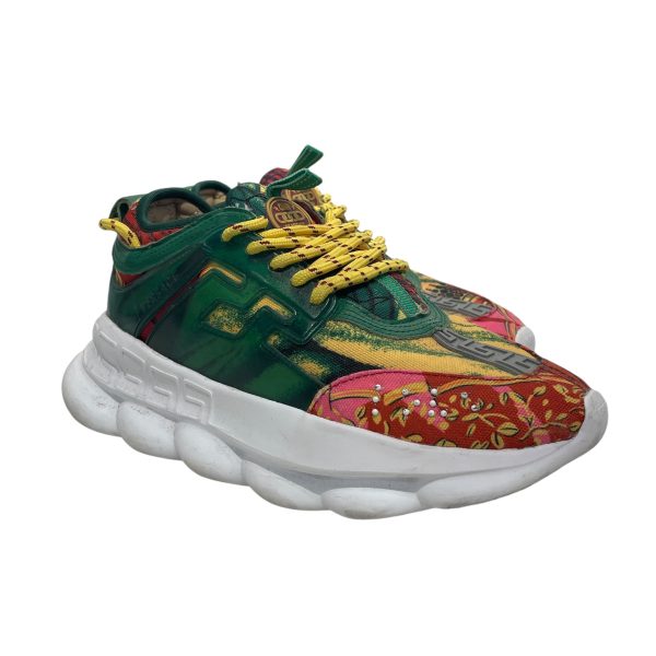 VERSACE Low-Sneakers US 7 All Over Print GRN  For Sale