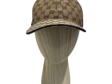 GUCCI Cap L Brown All Over Print 200035･601491 on Sale