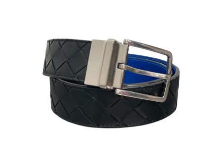 BOTTEGA VENETA   Belt -- Plain Leather BLU M [Street] Luxury 35CM Reversible For Discount