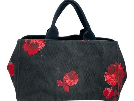 PRADA Tote Bag OS BLK Roses Online Hot Sale