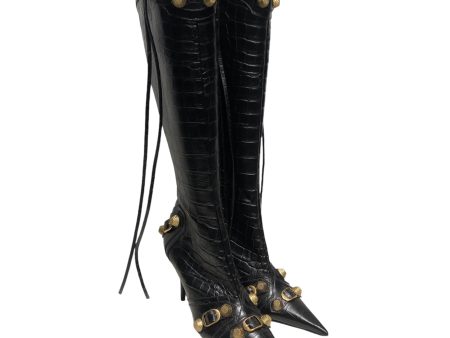 BALENCIAGA Long Boots EU 37 Leather BLK knee high cagole Online