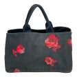 PRADA Tote Bag OS BLK Roses Online Hot Sale