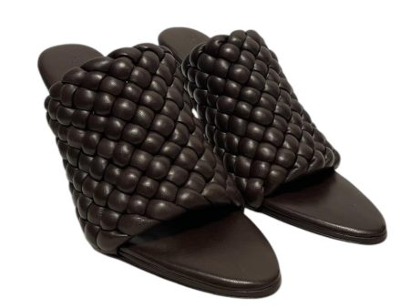 BOTTEGA VENETA Heels EU 37 Leather BRW Brown Almond Toe Stiletto Online now