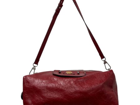 GUCCI Boston Bag M Leather RED CALFSKIN LEATHER DUFFLE BAG Hot on Sale