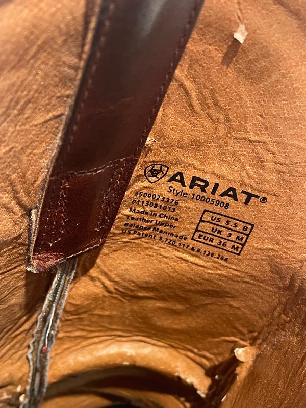 ARIAT Western Boots US 5.5 Leather BRW Ariat hazen on Sale