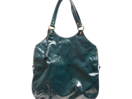 YVES SAINT LAURENT Tote Bag Leather GRN YSL Tribute Green Patent Leath Online now