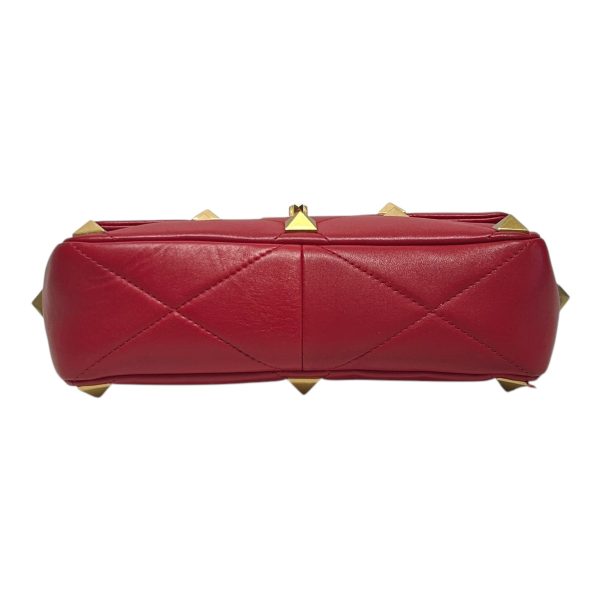 VALENTINO Cross Body Bag M Leather RED Roman Stud Cheap