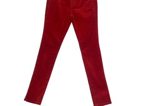 MARITHE FRANCOIS GIRBAUD Skinny Pants S Cotton RED LARGE SILVER BUTTON Sale