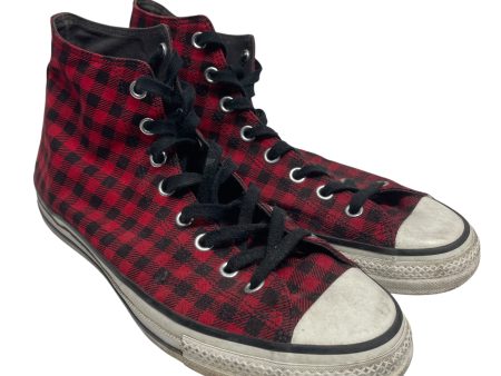 NUMBER (N)INE Hi-Sneakers US 9 Plaid Cotton RED Red Plaid Punk Sneakers Cheap