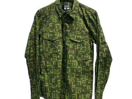 BLACK COMME des GARCONS LS Shirt L Cotton GRN All Over Print  For Cheap